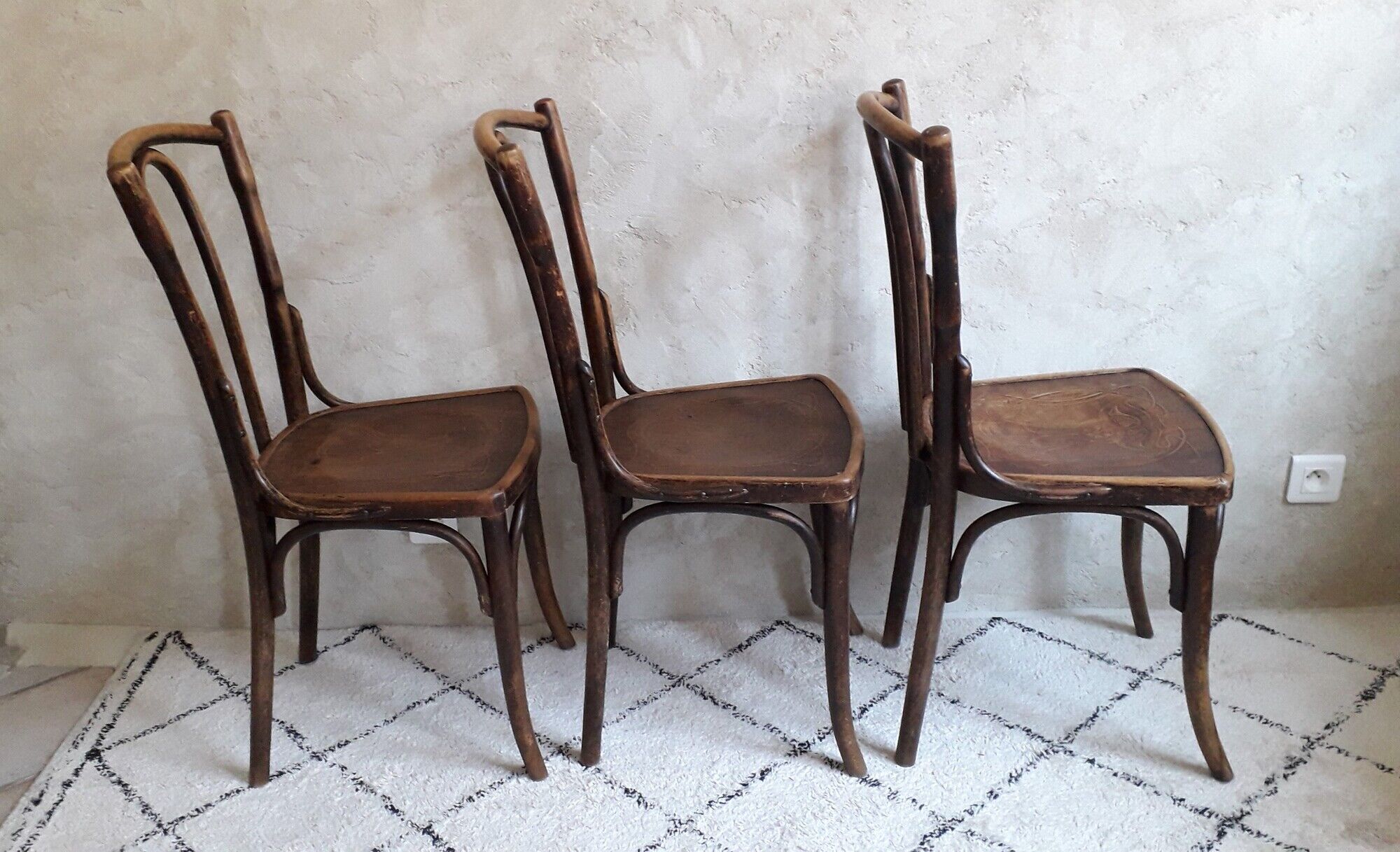 Set de 3 chaises Thonet 1900 Mazowia Noworadomsk
