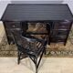 Desk and office chair in bamboo and black lacquered rattan, 60s, 70s
