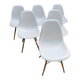 6 white DSW chairs by Vitra