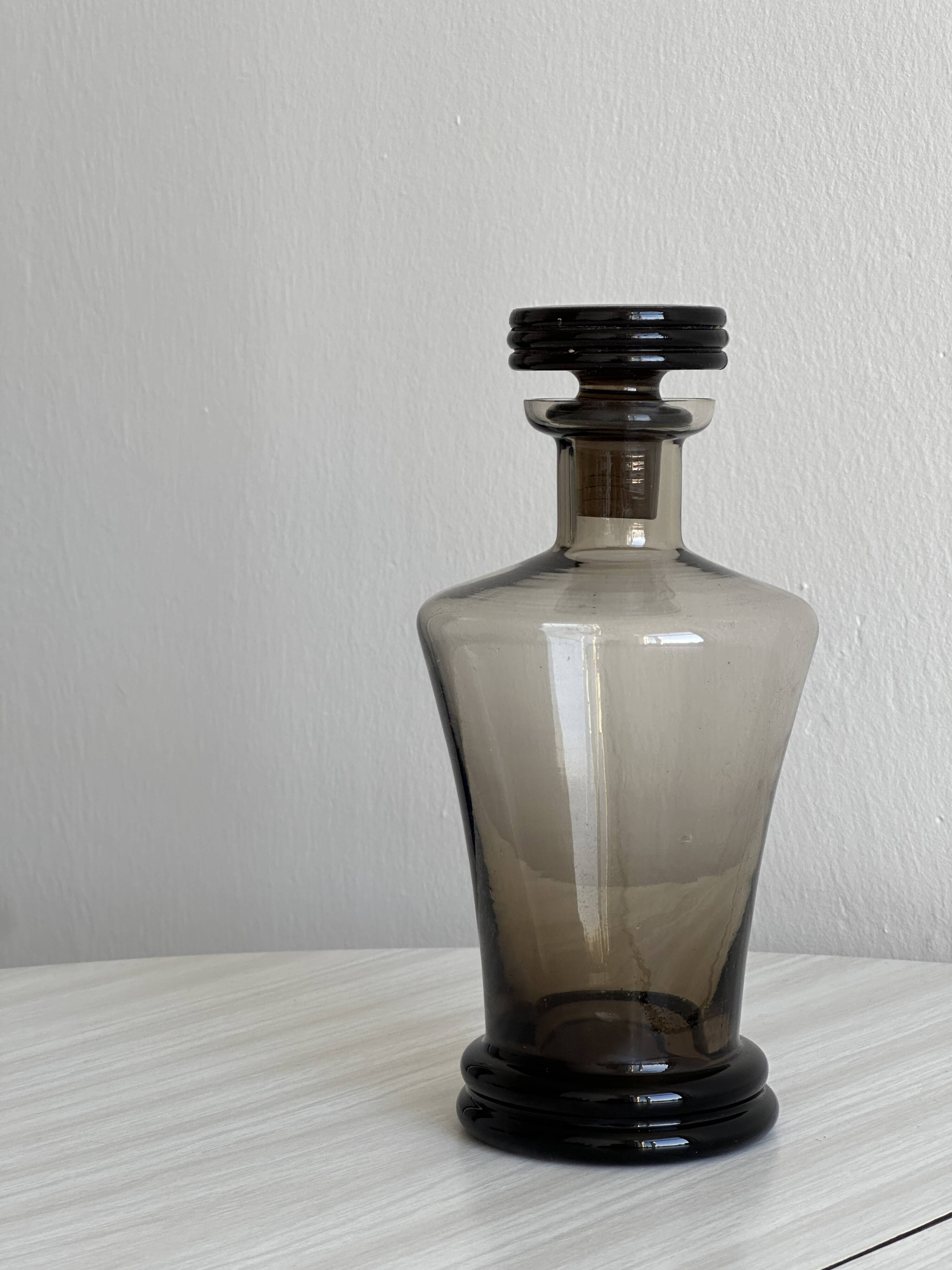 Smoked glass bottle