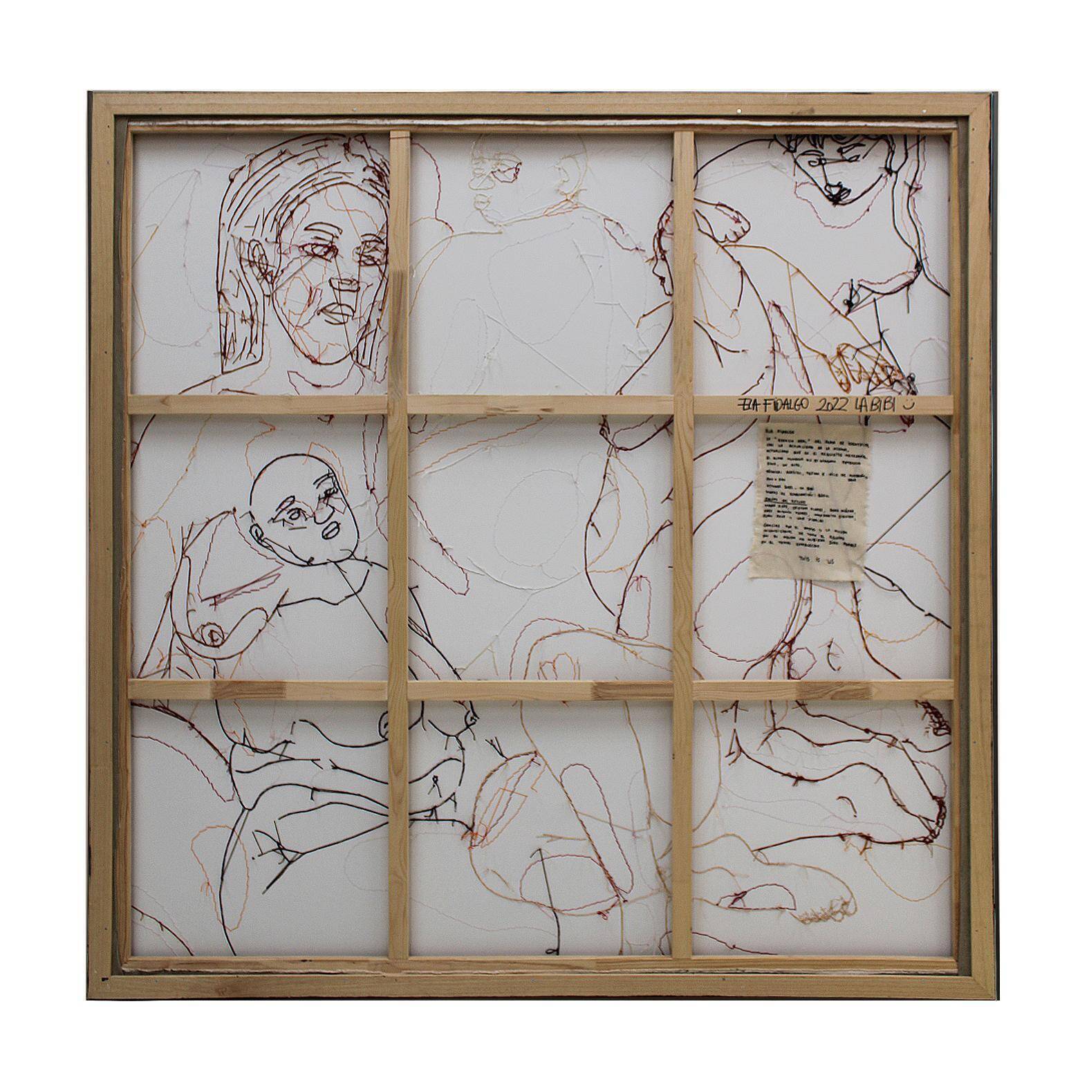 Acrylic, Wool and Cotton Embroidery and Patchwork on Canvas by Ela Fidalgo