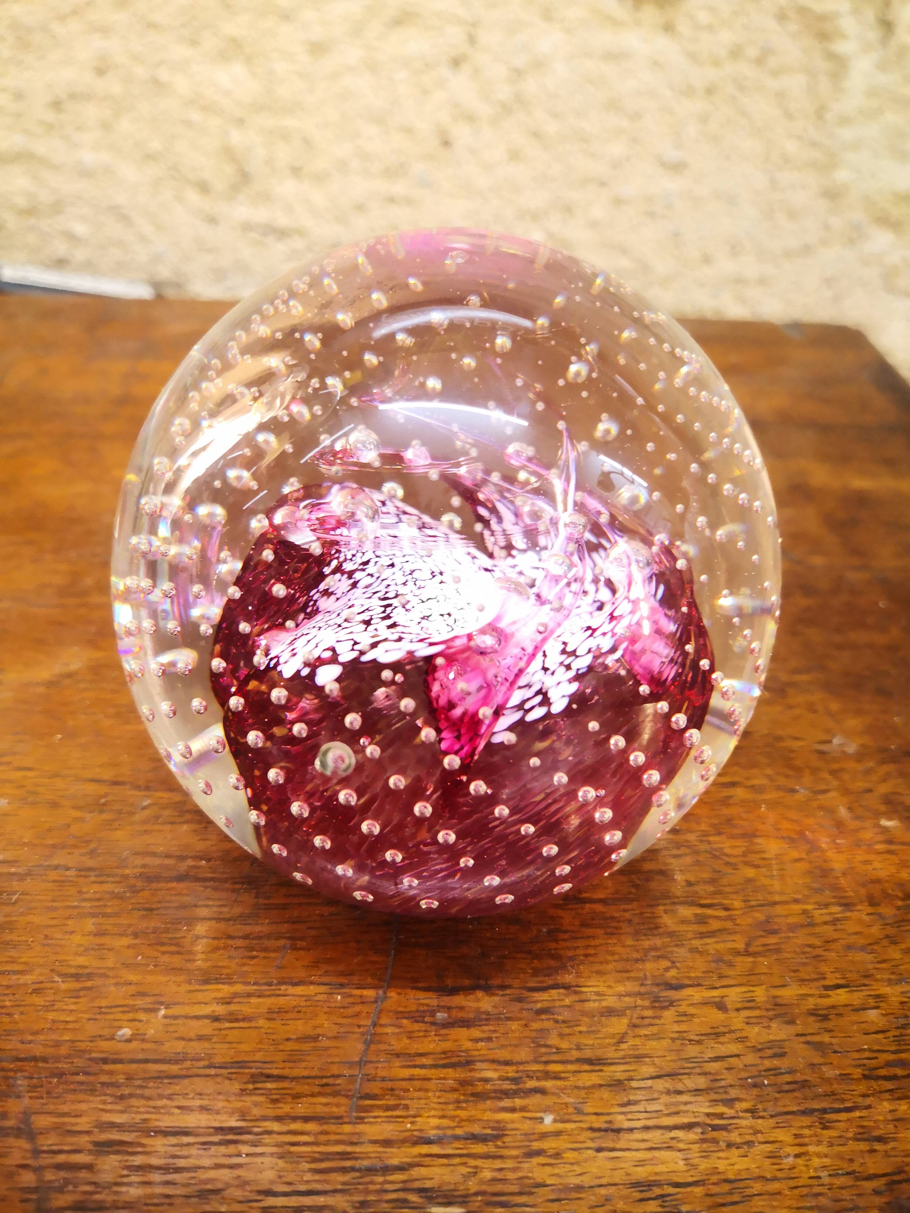 Pink paperweight, Caithness sulphide