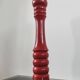 Giant vintage red lacquered wooden pepper mill