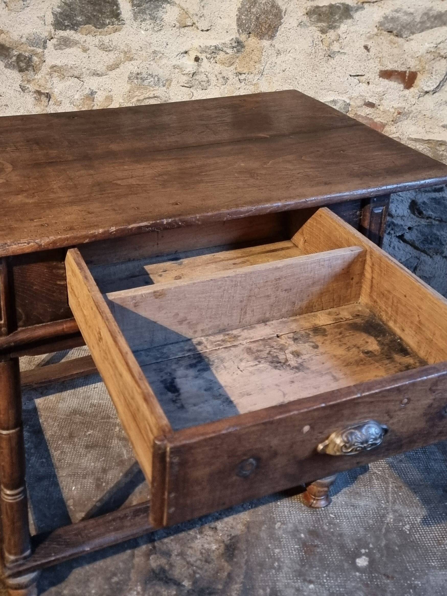 Rustic French oak table with drawer, late 18th – early 19th century, Auvergne
