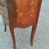 Commode marqueterie ancienne style louis xv avec plateau marbre