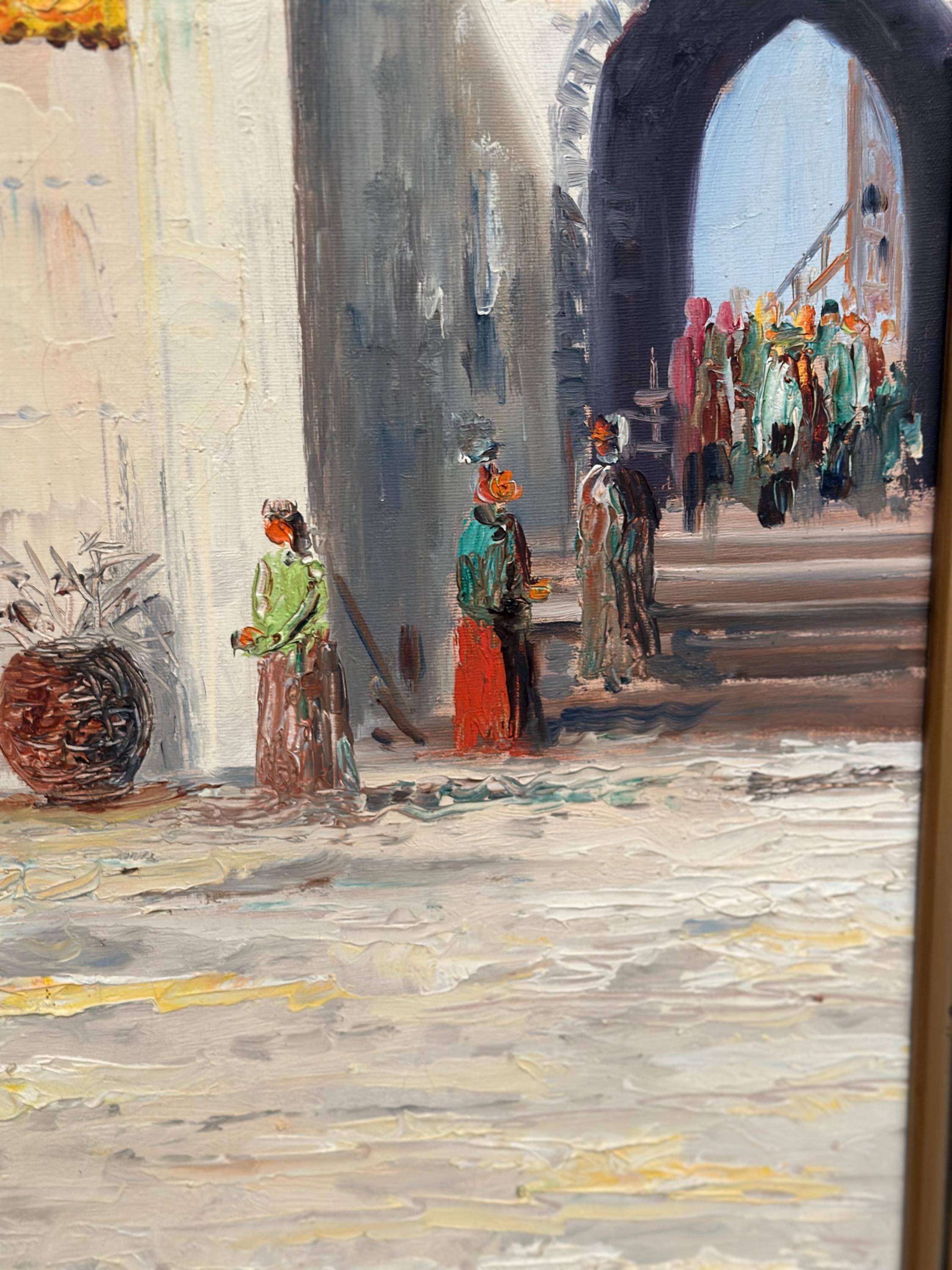 Swedish Oil on Canvas – “Southern Street” by J. Erix