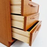 Scandinavian bookshelf with chest of cabinet teak veneer from the 60s by Strobeck  Danish design