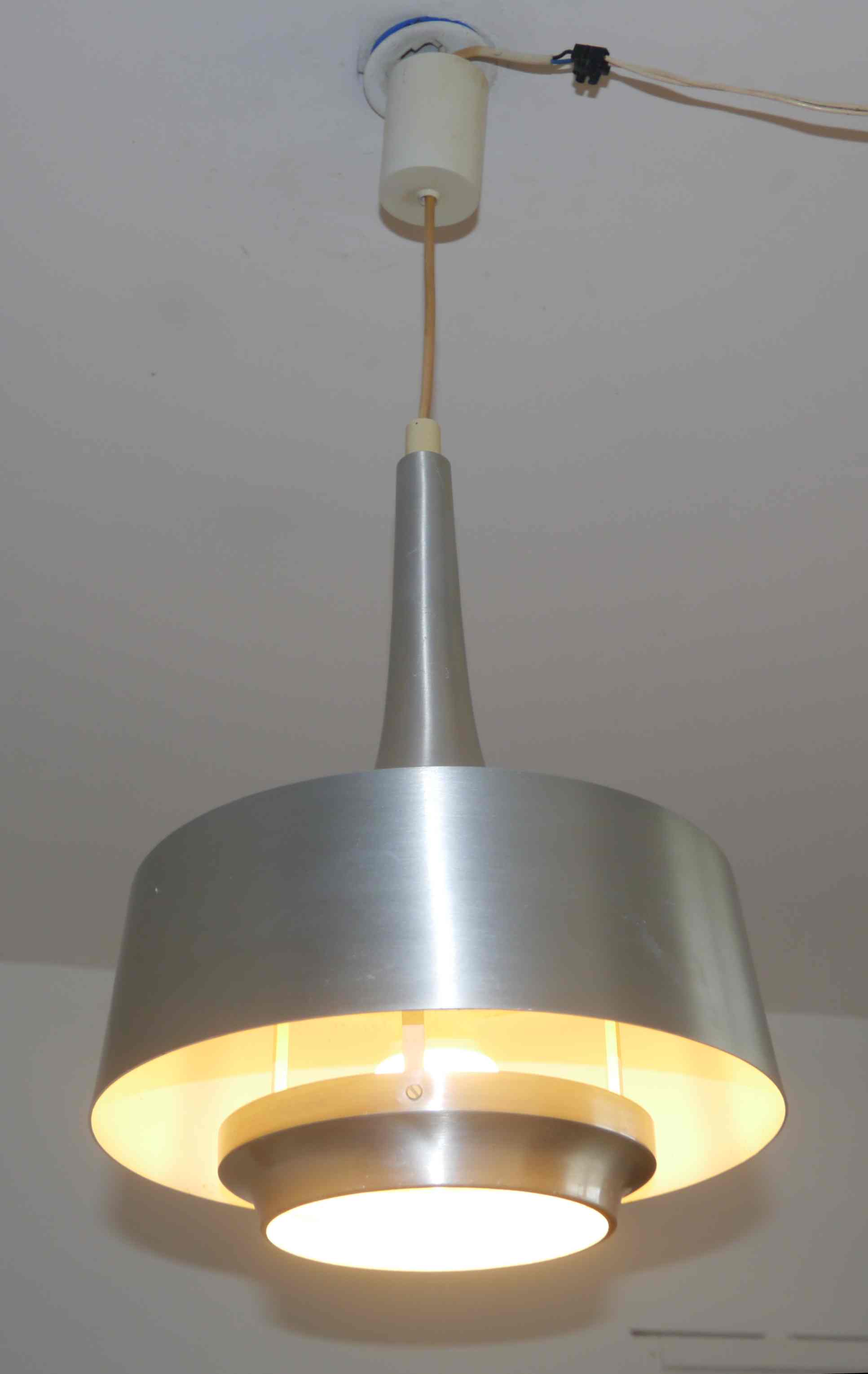 Suspension 70's Scandinavian style brushed aluminum