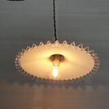 Art Deco ruffled opaline hanging