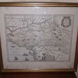 Authentic old map of the seventeenth century of Poitou by judocus Hondius 1630 double-sided