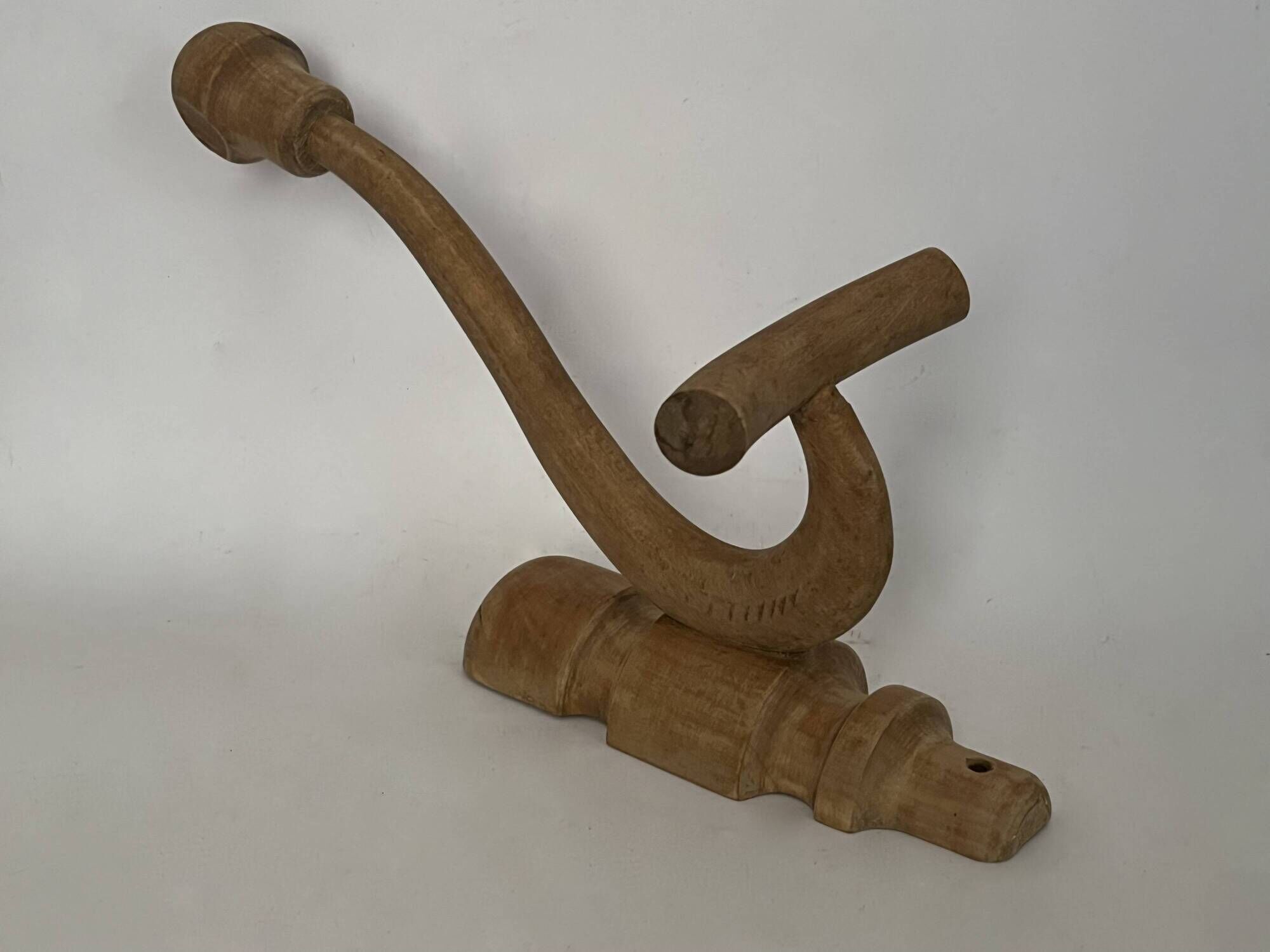Curved wooden double wall hook