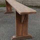 Antique pine farmhouse bench, 200 cm