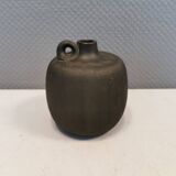 Vase/pot Dagnæs en argile/grès brun rainuré, d'Illums Danemark années 1970.