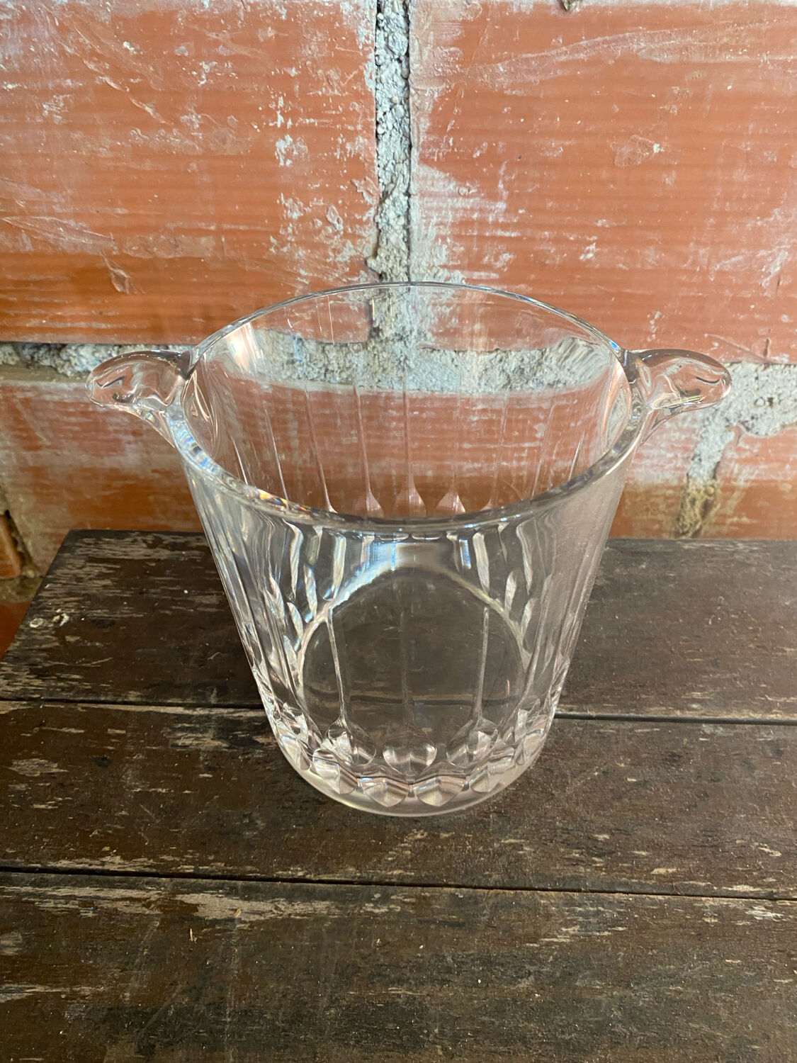 Crystal Ice Bucket Mold + Vintage Handle #D469