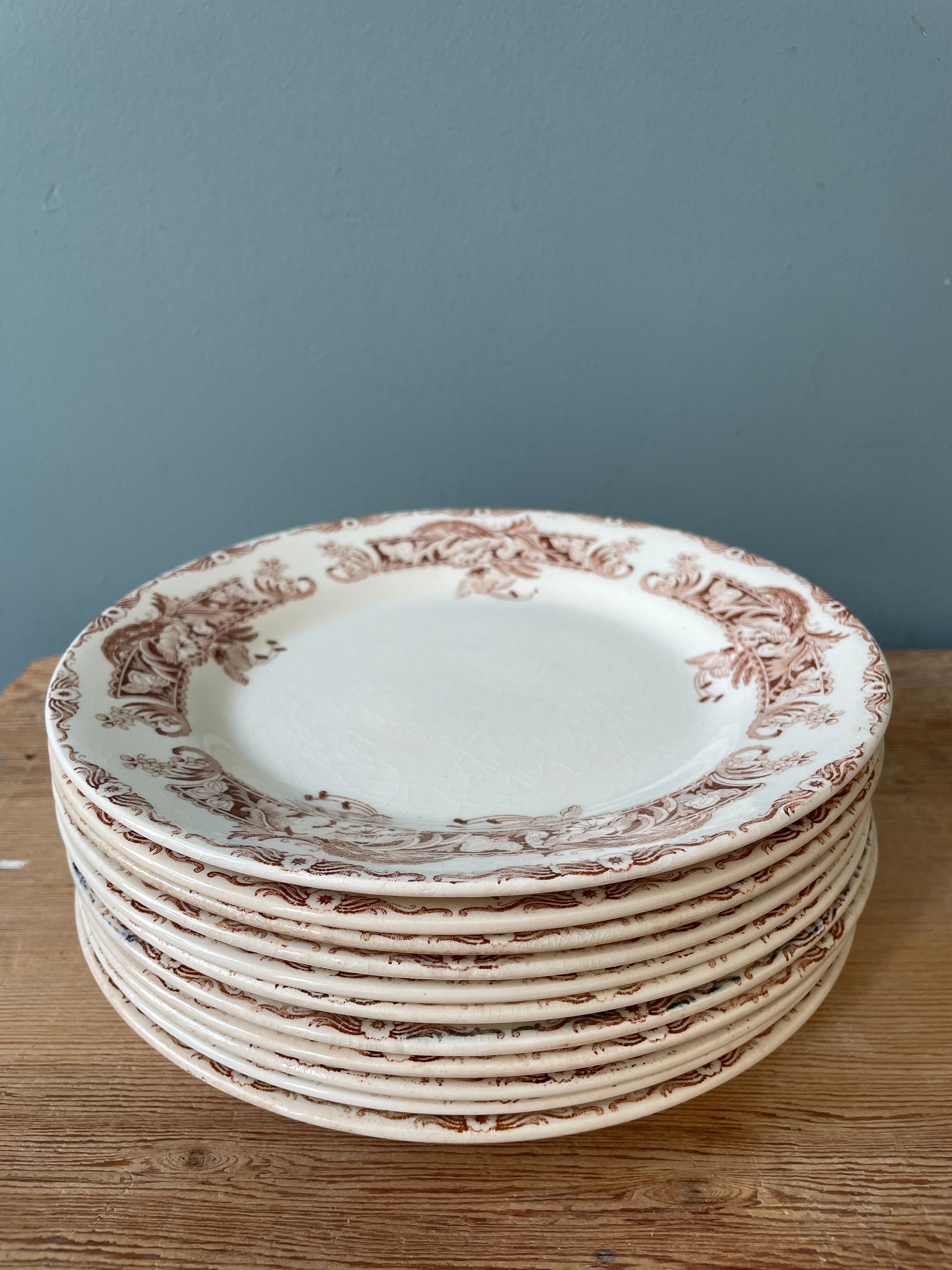 Series of 11 plates Creil and Montereau, Ceylon service