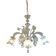 Glass Clear and Gold Chandelier With Flowers and Leaves