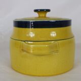 Conteneur à biscuits des années 70 jaune et bleu, Laveno Richard Ginori