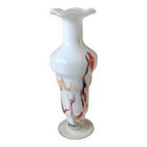 Dalian Glass Co Ltd. Snowflake vase. Smoked swirl decoration. Height 25.5