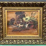 Landscape signed "Poppies". Oil on canvas.