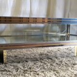 Glass and gold glass and metal coffee table 70