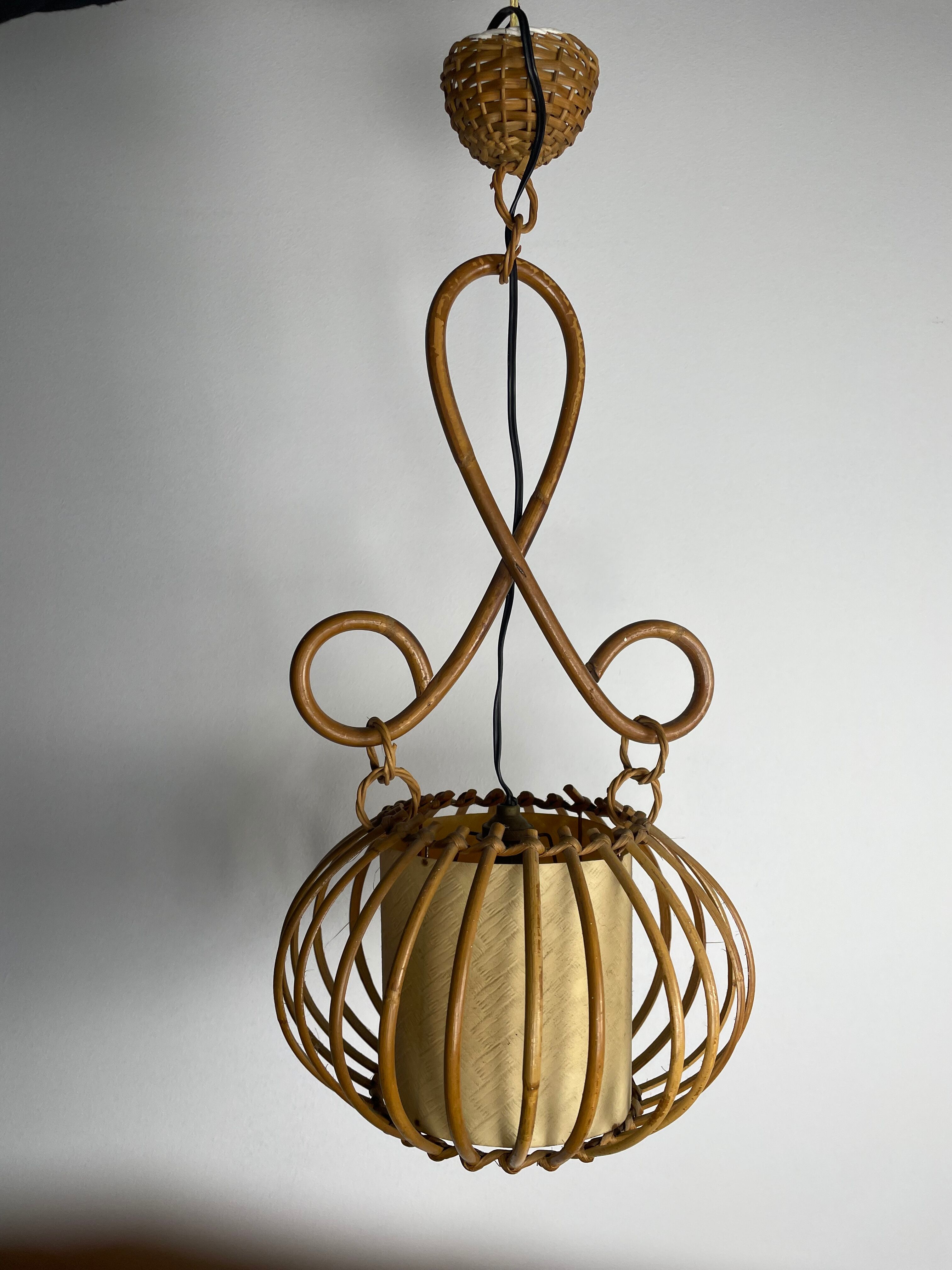 Vintage rattan suspension, 1950