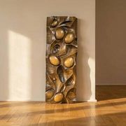 Wall Panel Carved Wood Relief Wall Art, Mid-20th Century, 55 × 20 × 5 cm