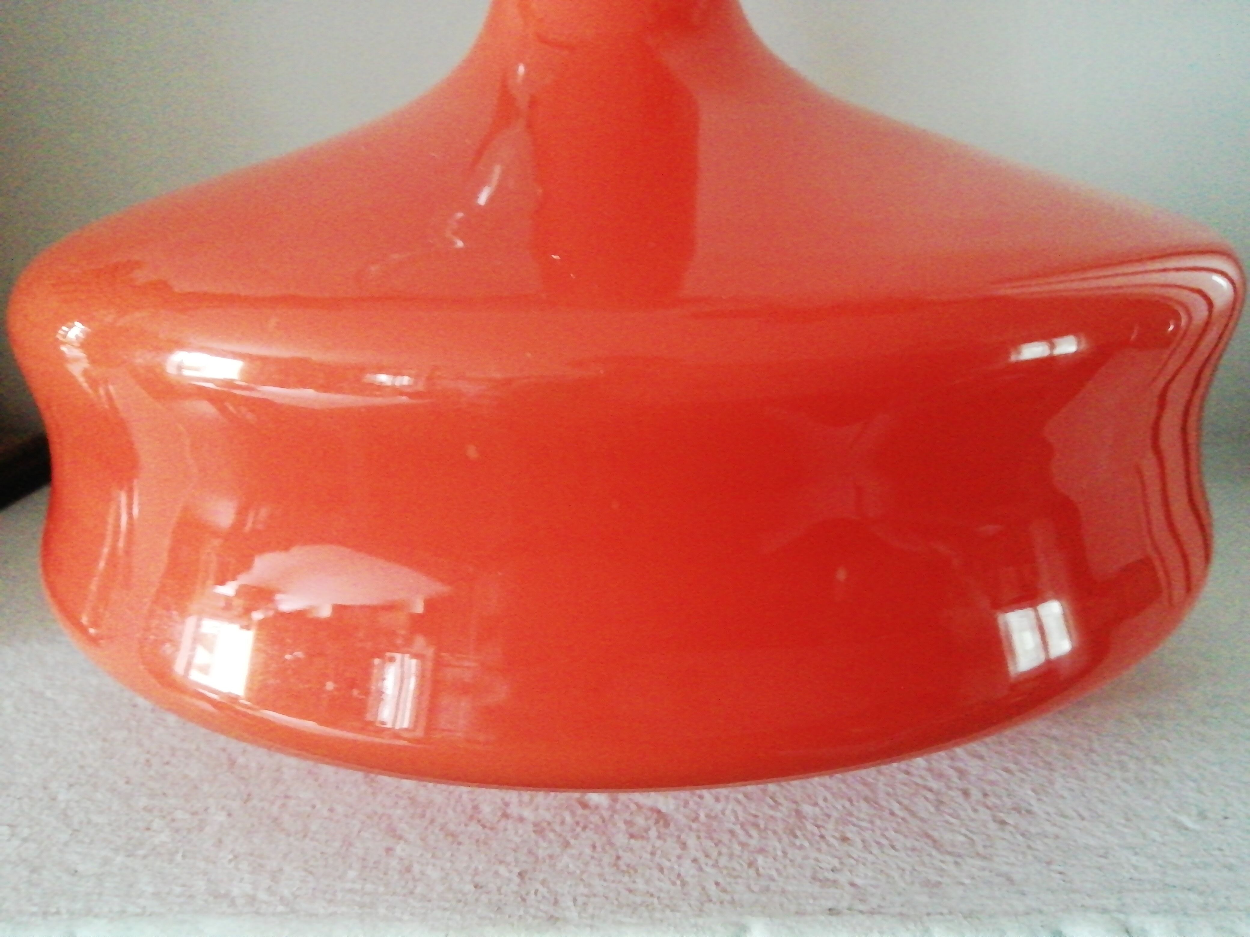 Vase, pichet verre Empoli orange année 70