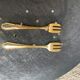 6 small forks in gold gilded with fine vintage gold