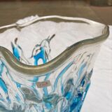 Blue and transparent vase - Costantini - 80s - Murano