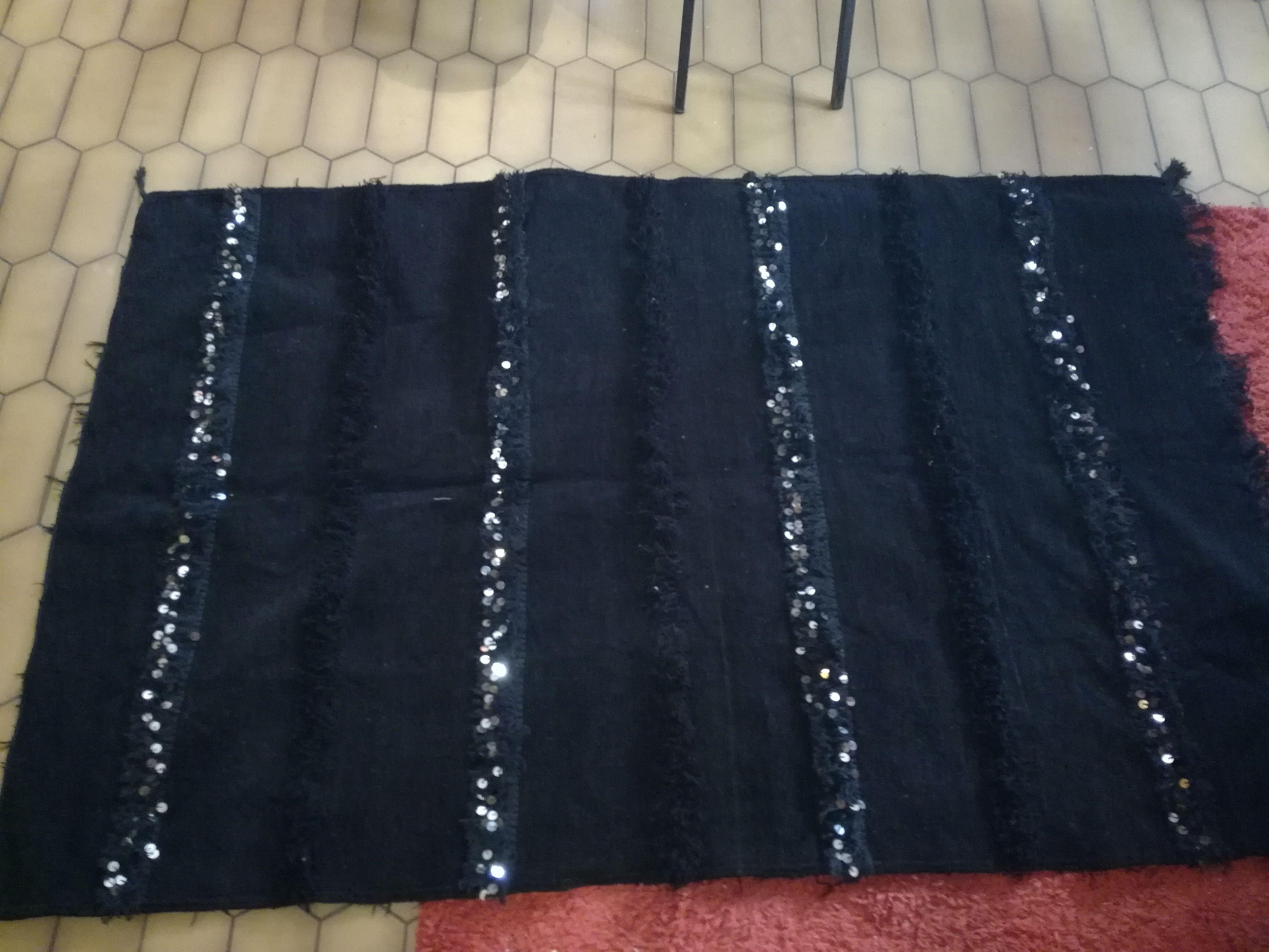 190x120cm black Handira carpet