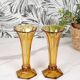 Art Deco Val Saint Lambert Belgian amber glass tulip vases, set of 2.