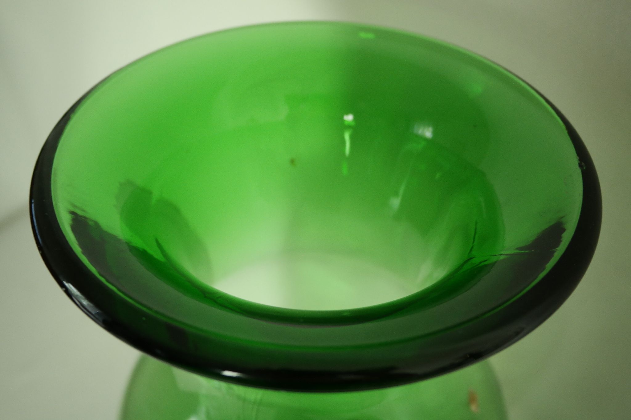 Thick glass vase from Italy, vintage.