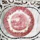 Assiette plate en porcelaine  anglaise rouge , Grindley , Staffordshire ,England