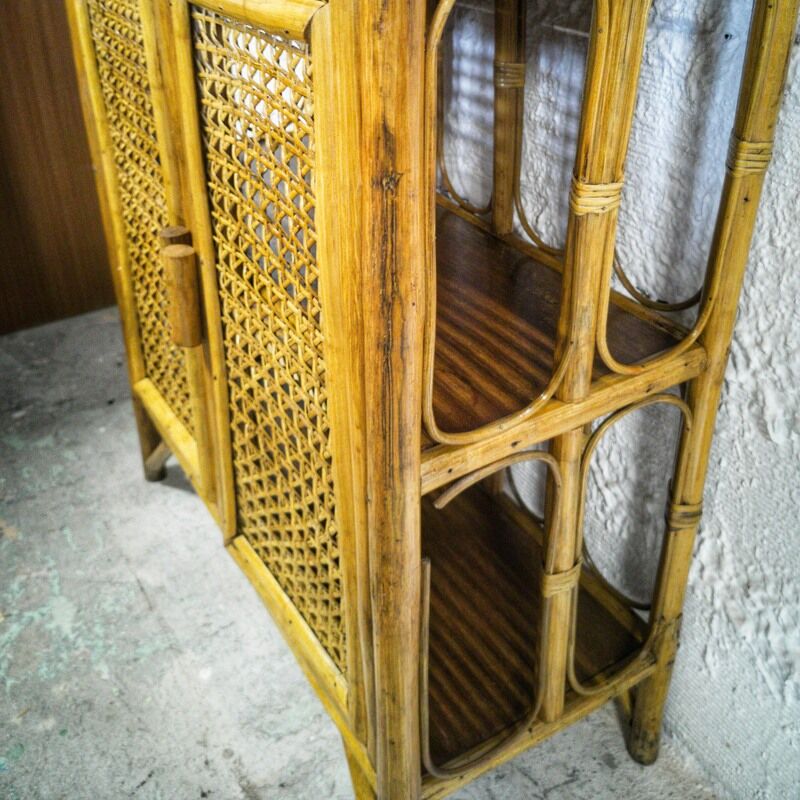 Rattan and cannage shelves