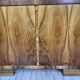 Restored 1950s Art Deco Style Bookcase Display Cabinet with Flame Veneer