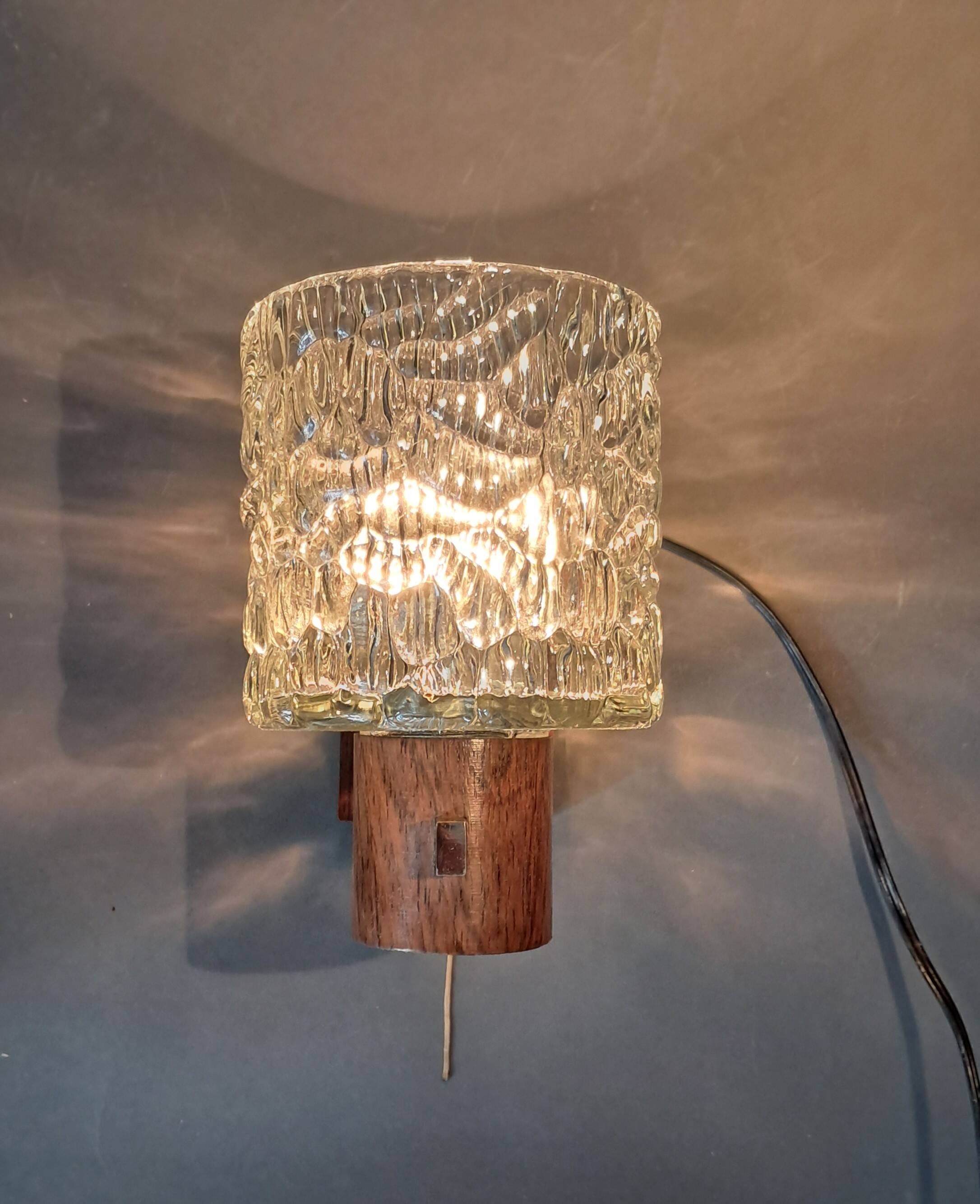 Scandinavian teak and chrome wall light from the 1960s.