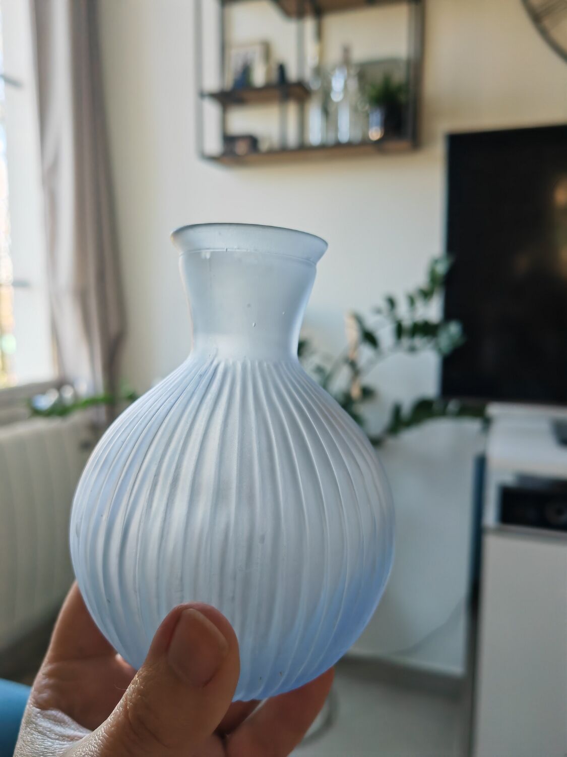 Pressed glass vase