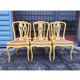 Set of 6 Cane Chairs in Provençal Louis XV Style Pale Yellow Wood