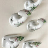 Set of 5 Limoges porcelain patères