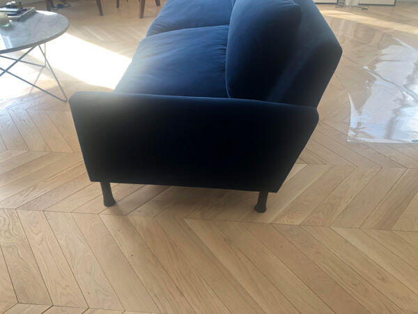 Canapé Caravane bleu roi en velours tissu dedar