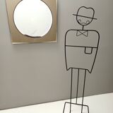 Postmodern Square Beige Wall Mirror with a Beveled Glass, Italy