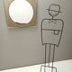 Postmodern Square Beige Wall Mirror with a Beveled Glass, Italy