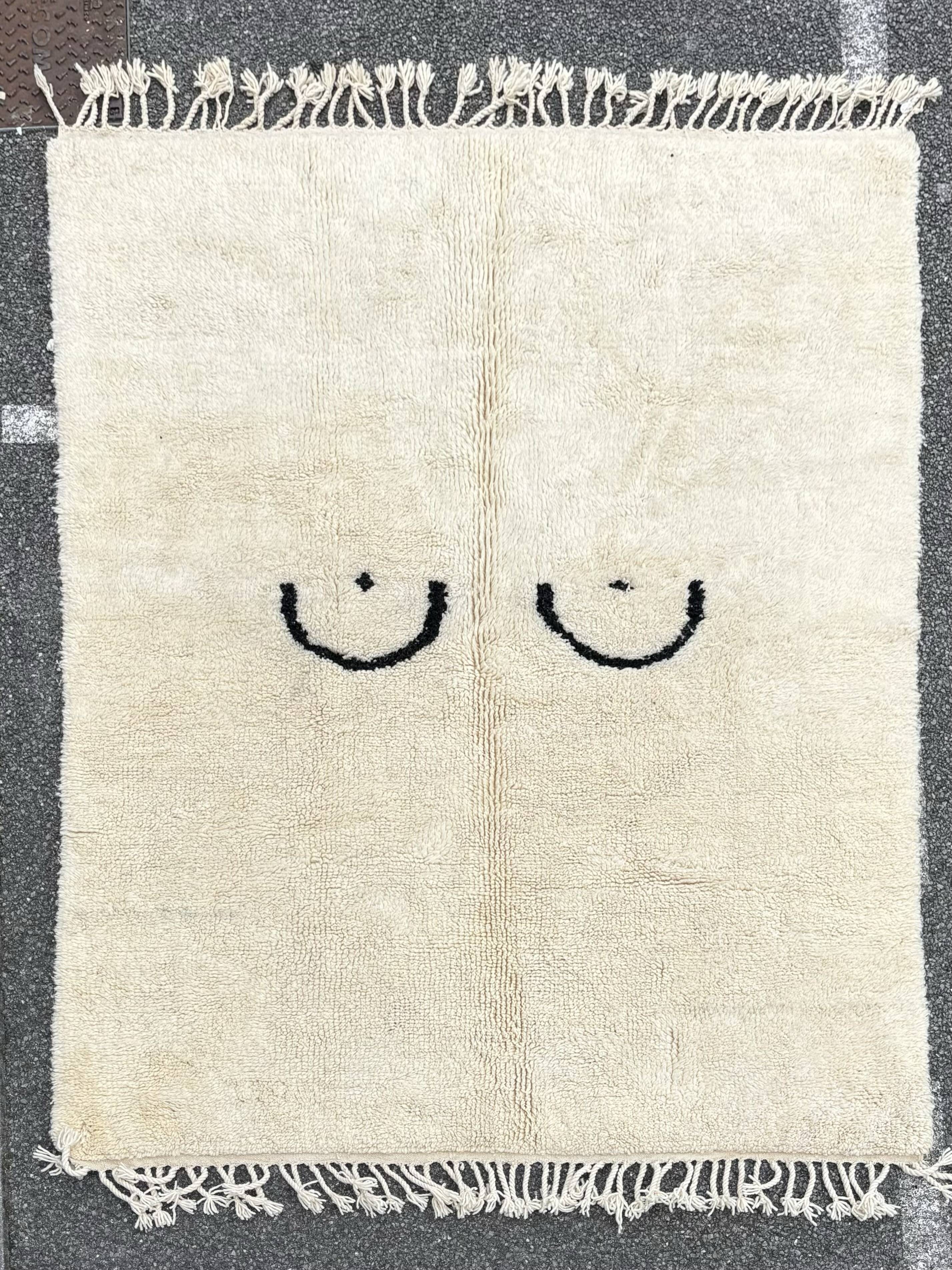 Large modern Berber beni ourain carpet new 190x280 cm