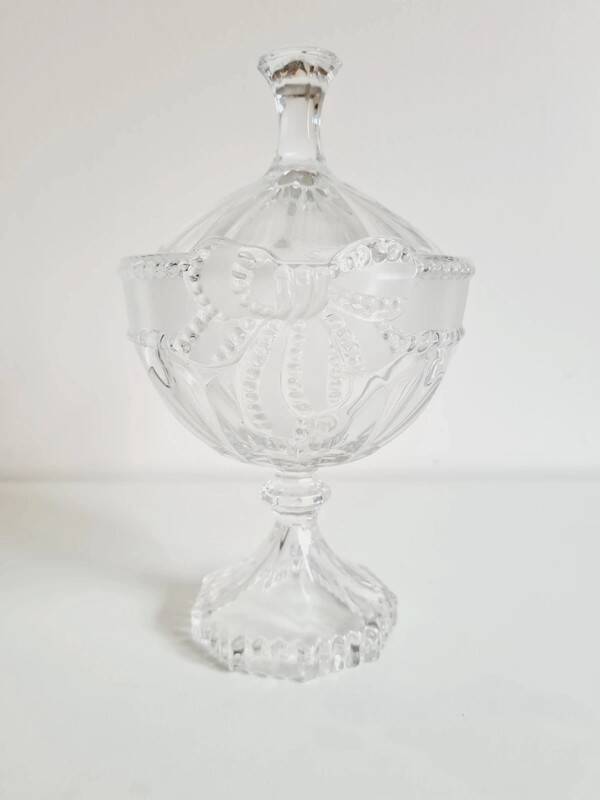 Bonbonnière vintage Evita en cristal - années 1970