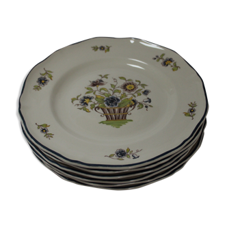 Lot of 6 St. Amand Old Delft Flat Plates