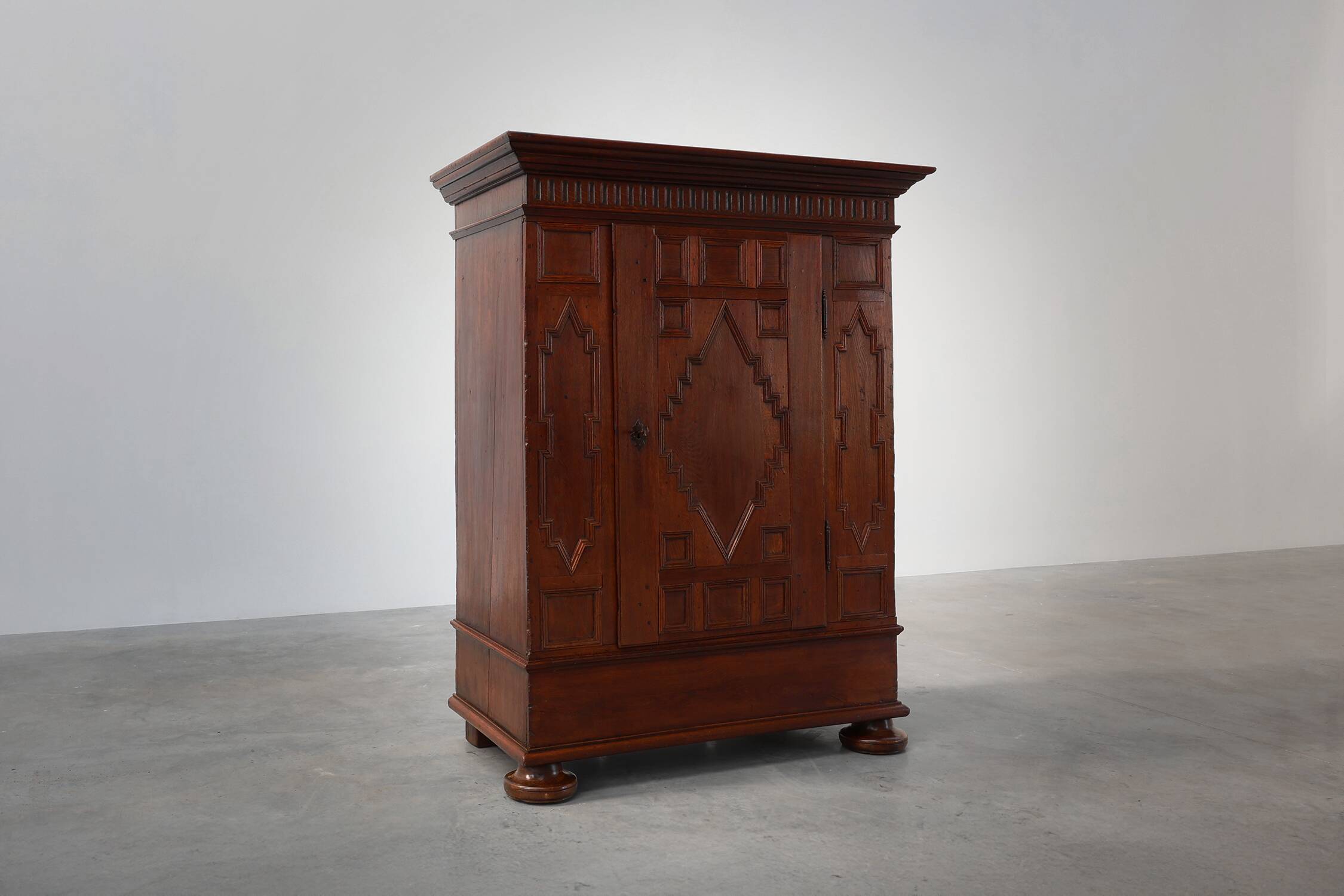 French 16th Century Antique oak hand carved wardrobe