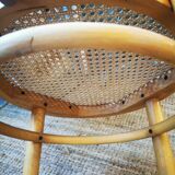 Lot three vintage bistro chair reed honey cannage