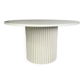 round fluted coffee table in light beige Ø 80 cm
