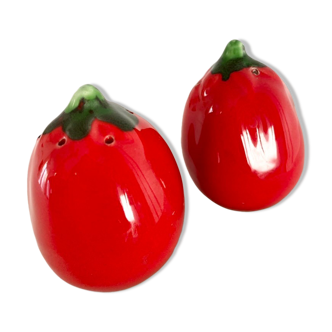 Tomato ceramic salt and pepper shaker