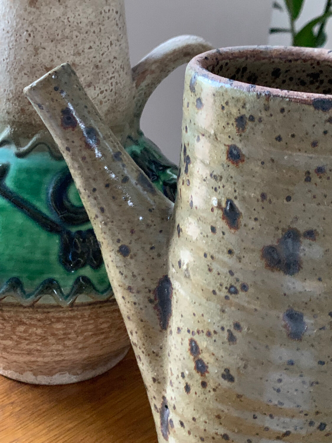 Gustave Tiffoche pyrite stoneware pitcher